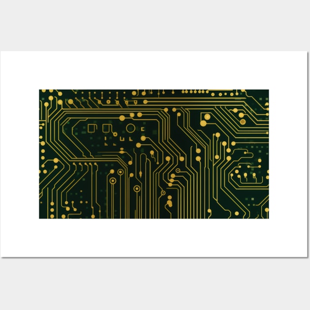 Circuit Board design illustration Wall Art by Russell102